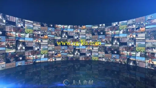 360度环幕球形LED屏图片视频相册动画AE模板Video Wall Pack I的图片1