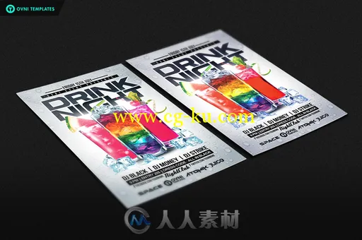 畅饮午夜海报展示PSD模板DRINK NIGHT Flyer Template的图片2