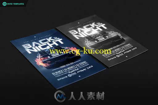 再回午夜海报展示PSD模板BACK TO THE NIGHT Flyer Template的图片2