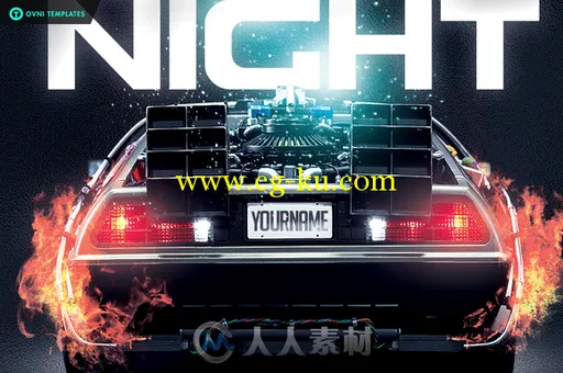 再回午夜海报展示PSD模板BACK TO THE NIGHT Flyer Template的图片3