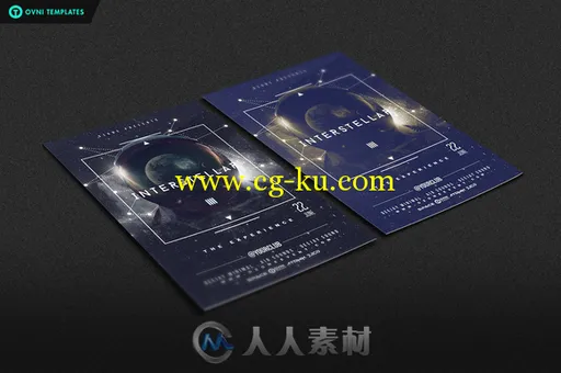 太空星际宇航员展示PSD模板Interstellar Flyer Template的图片3