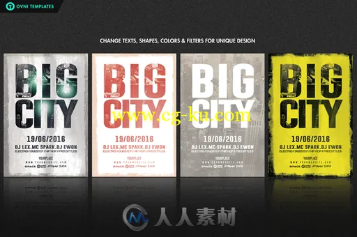 大城市海报展示PSD模板Big City Flyer Template的图片2