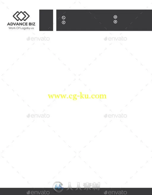 公司便签稿纸展示PSD模板GR_Corporate_Advance_Letterhead的图片1