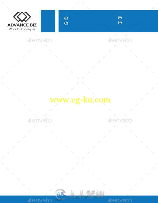 公司便签稿纸展示PSD模板GR_Corporate_Advance_Letterhead的图片2