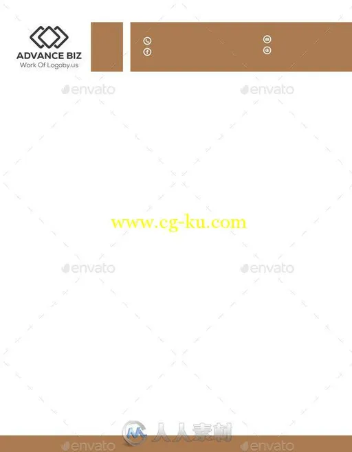 公司便签稿纸展示PSD模板GR_Corporate_Advance_Letterhead的图片3