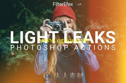 光漏效果照片处理特效PS动作Light Leaks Photoshop Actions的图片1