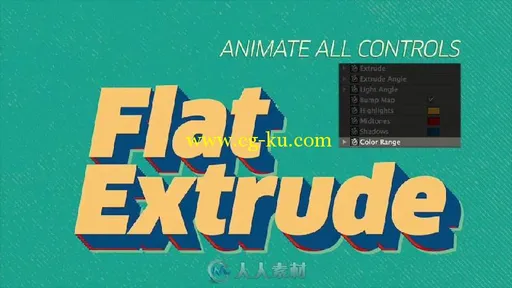 制作3D文字阴影投影字幕标题动画预设脚本Flat Extrude Preset的图片1