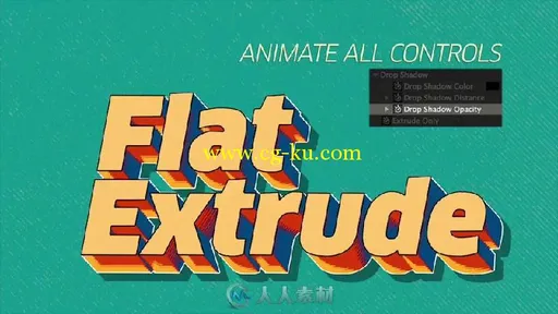 制作3D文字阴影投影字幕标题动画预设脚本Flat Extrude Preset的图片2