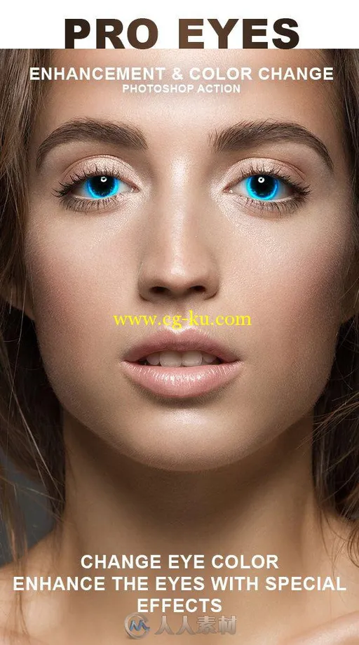 人眼高级修饰特效PS动作Pro Eyes Enhancement & Color Change - PS Action的图片1