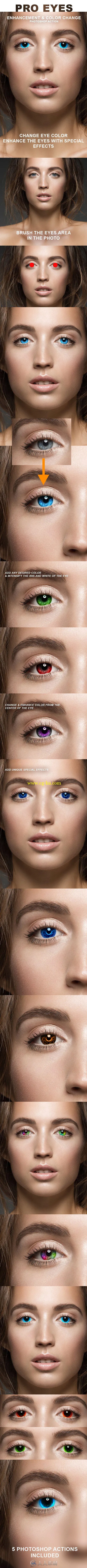 人眼高级修饰特效PS动作Pro Eyes Enhancement & Color Change - PS Action的图片2