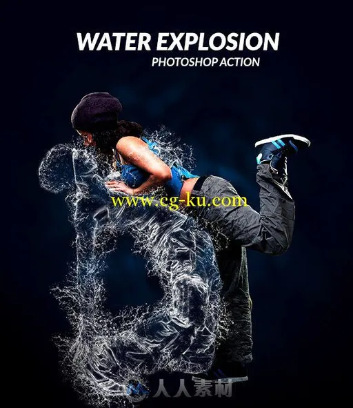 水化爆裂特效PS动作Water Explosion 16273705的图片1