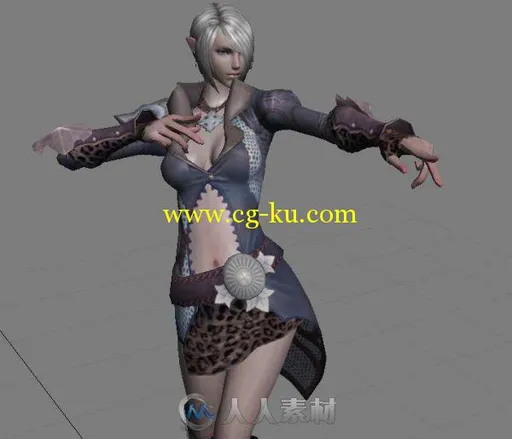 《TERA》高等精灵（女）带骨骼3D模型的图片2