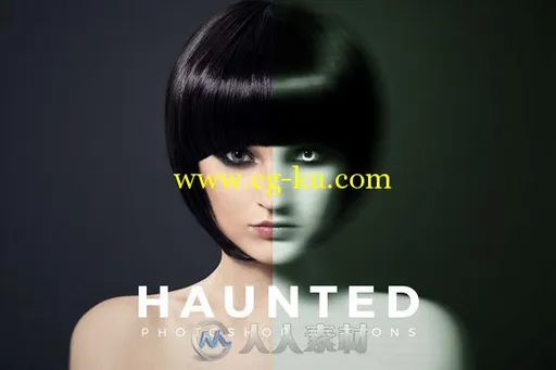 人物肖像闹鬼风格PS动作Haunted Photoshop Actions的图片1