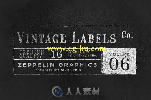 复古风格标签和LOGO展示PSD模板第六版Vintage Labels & Logos Vol.6的图片1