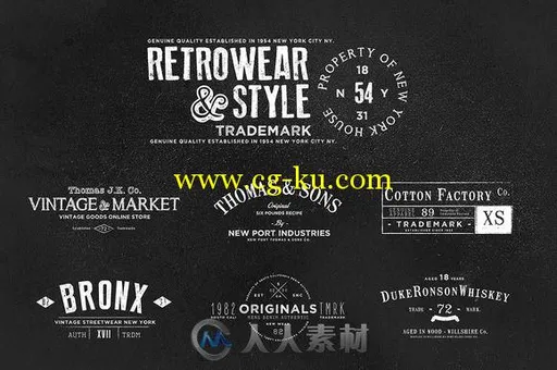 复古风格标签和LOGO展示PSD模板第六版Vintage Labels & Logos Vol.6的图片3