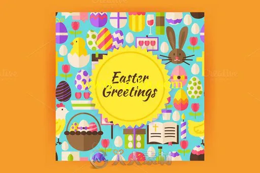 快乐复活节矢量海报Ai模板Happy-Easter-Vector-Posters的图片2