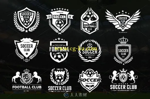 足球队LOGO设计Ai模板合辑Soccer Logo Football logo collection的图片1