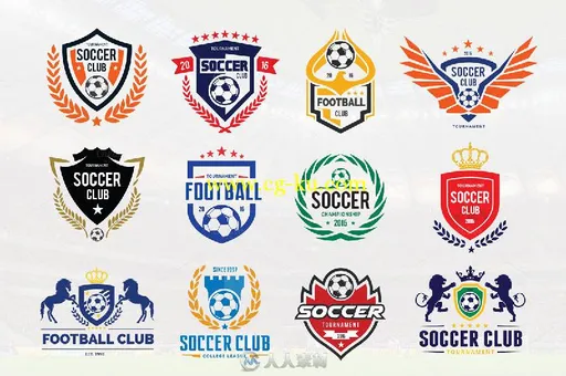 足球队LOGO设计Ai模板合辑Soccer Logo Football logo collection的图片2