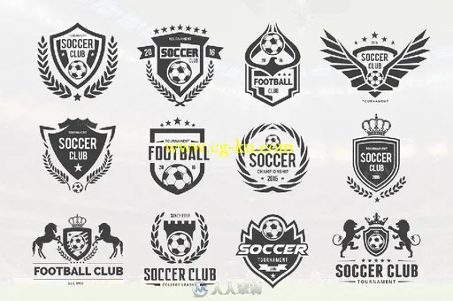 足球队LOGO设计Ai模板合辑Soccer Logo Football logo collection的图片3