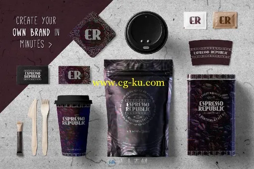 咖啡和茶品牌制作套件矢量Ai模板Coffee & Tea Branding Toolkit的图片3