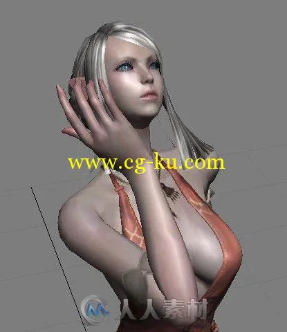 《TERA》连衣短裙装高级精灵带骨骼动画3D模型的图片1