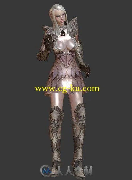 《TERA》女战士带骨骼蒙皮动画3D模型的图片1