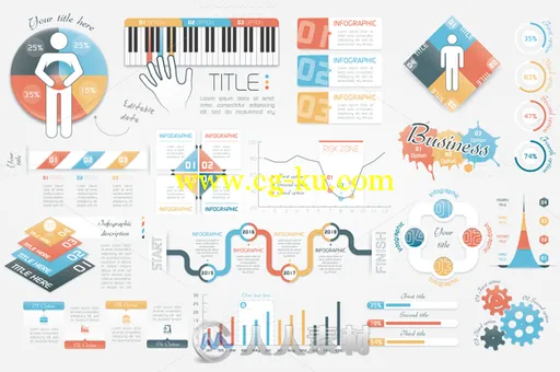 图表展示Ai模板Infographic Elements Graphs的图片3