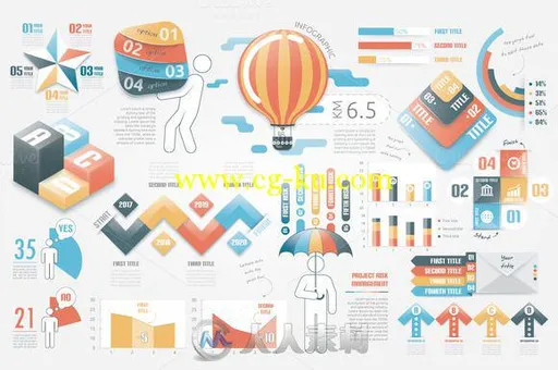 图表展示Ai模板Infographic Elements Graphs的图片5