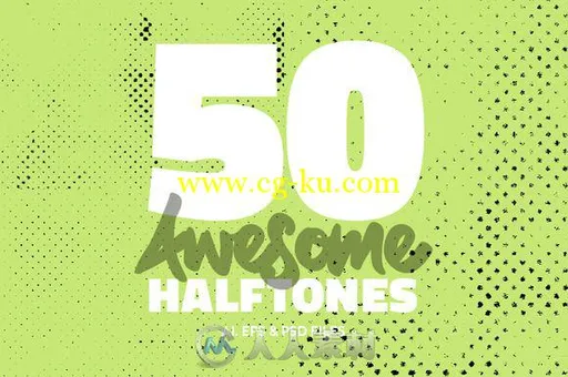 50款单色调色平面PSD模板50 Awesome Halftones的图片1