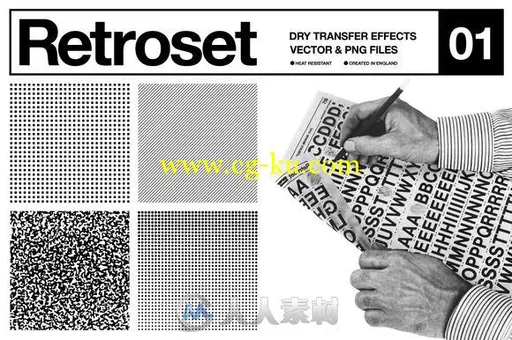 照片创意展示特效Ai模板Retroset - Dry Transfer Effects的图片1