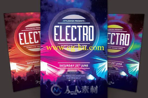 电子音乐海报展示PSD模板CM - Electro Flyer 651019的图片1