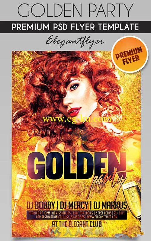 金色派对海报PSD模板Golden_Party的图片1