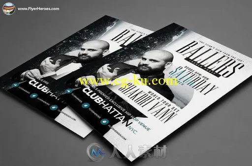 打球爱好者海报PSD模板CM - Ballers Flyer Template 481056的图片2