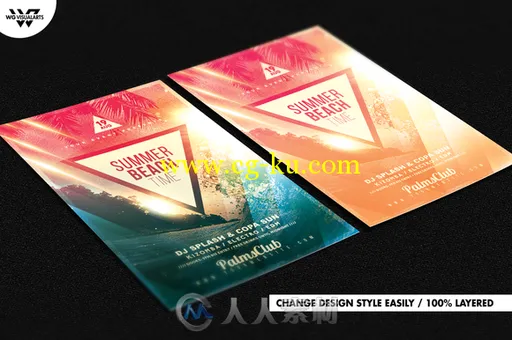 夏日沙滩活动海报展示PSD模板3in1 SUMMER BEACH Flyer Template 679953的图片2