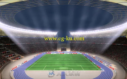 动画形式坐满观众足球场3Dmax模型TurboSquid - Soccer Stadium with animated fans的图片4