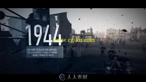 震撼的世界大战影视片头元素包AE模板 World War Broadcast Package的图片2