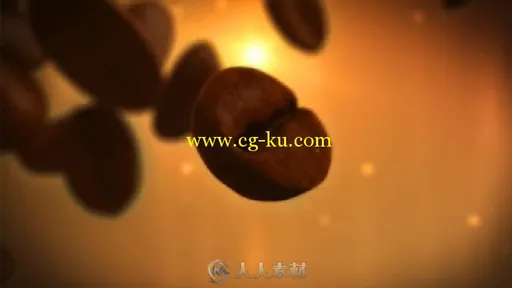 咖啡豆散落文字标志LOGO演绎AE模板 Coffee Beans Logo的图片1