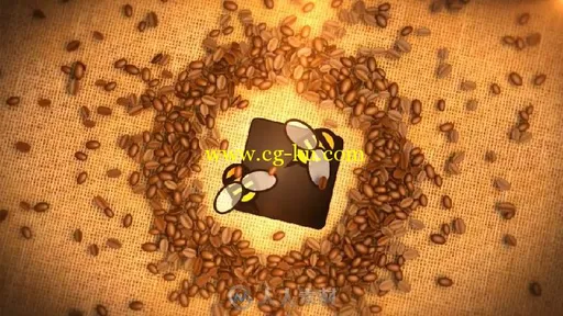 咖啡豆散落文字标志LOGO演绎AE模板 Coffee Beans Logo的图片3