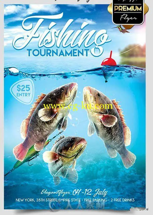 钓鱼活动海报展示PSD模板Fishing_Tournament的图片1