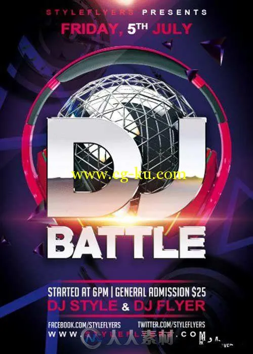 DJ之战活动海报PSD模板DJ_BATTLE_Flyer_PSD_Flyer_Template的图片1