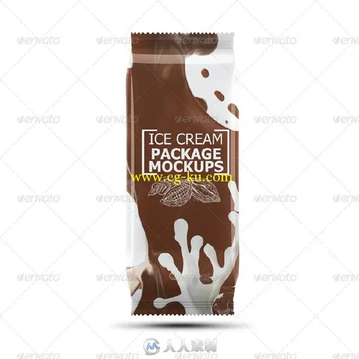 巧克力冰淇淋包装展示PSD模板 Ice Cream Package Mock-Up的图片1