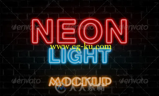 霓虹灯效果展示PSD模板Neon_Lights_Effect的图片1