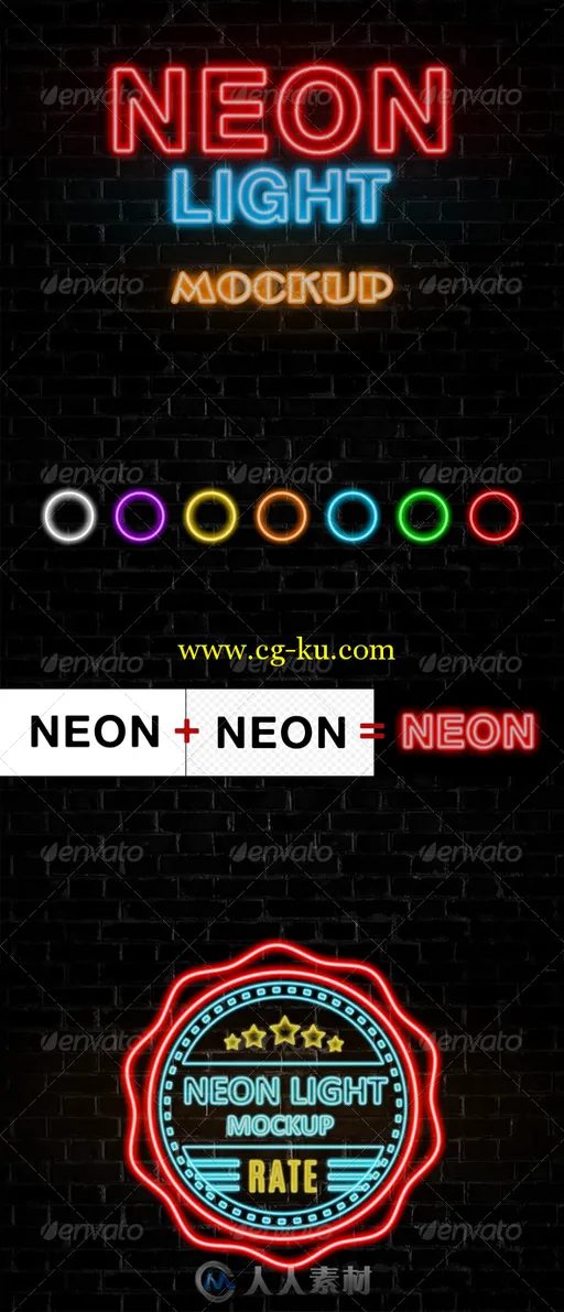 霓虹灯效果展示PSD模板Neon_Lights_Effect的图片2