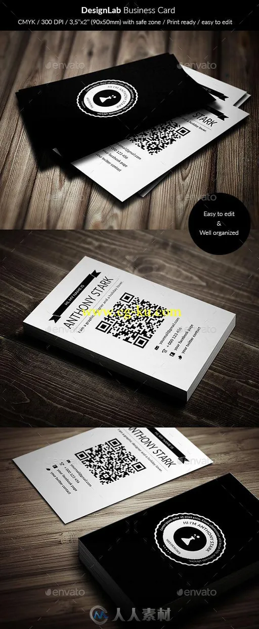 设计导向商务名片展示PSD模板DesignLab Business Card - Simple & Retro 12316564的图片2