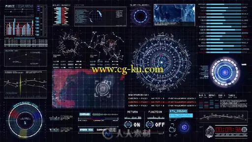 HUD 科幻电子信息数据面板图形元素AE模板 Sci-fi Interface HUD的图片3