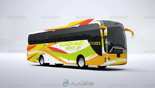 旅游巴士展示PSD模板Coach Bus mockup的图片1