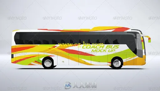 旅游巴士展示PSD模板Coach Bus mockup的图片2