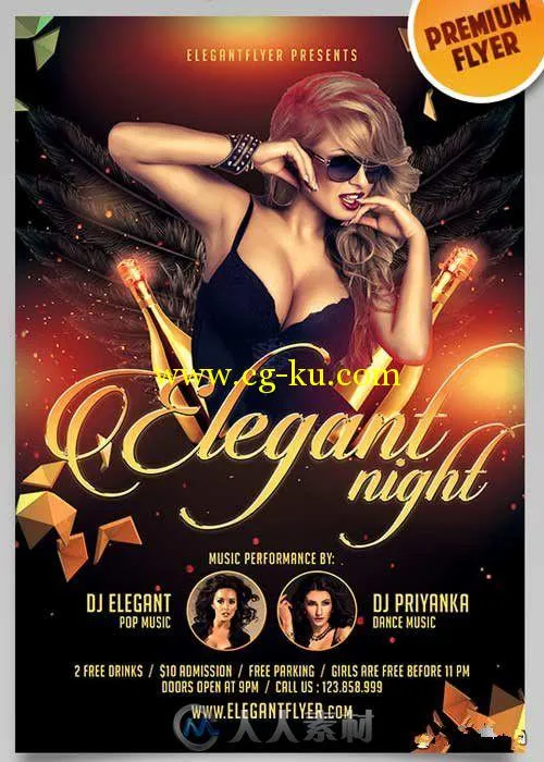 优雅之夜活动海报展示PSD模板Elegant_Flyer_Night_aaa的图片1