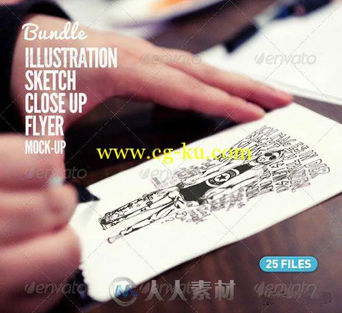 插图素描展示PSD模板合辑 Illustration Sketch Close-Up Logo的图片2