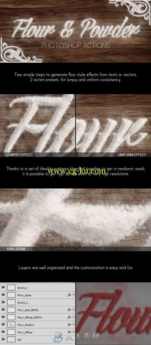 粉状文字特效PSD模板_Flour_Powder_-_Photoshop_Actions的图片2